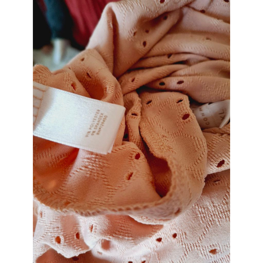 Lauren Conrad sz XL Peach ruffle sleeve eyelet blouse - Picture 4 of 4